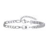 Vnox A-Z Initial Bracelets for Men Women, Never Fade Figaro Chain, Double Layered Box Link Chain Bracelets, Name Gift for Him