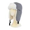 Lei Feng Hat Plaid Print Velvet Lining Buckle Closure Ear Protection Hat Windproof Cold Weather Outdoor Hat