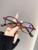 Women's Ultra-Light Amber Thick Frame Slimming Anti-Blue Light Reading Glasses