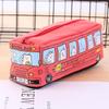 Cartoon Bus Pencil Bag Canvas Stationery Box Large Capacity Pen Bag  Pencilcase