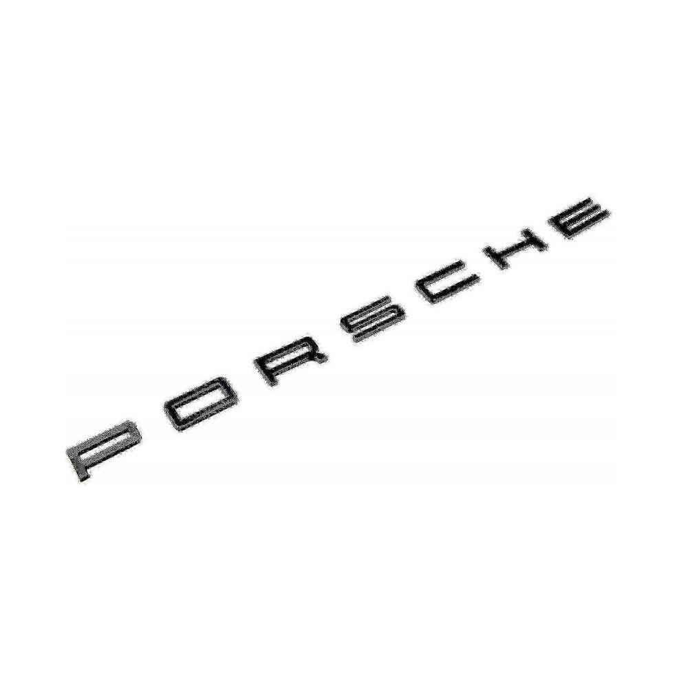 Spīdīgi melna Porsche aizmugurējā bagāžnieka emblēma