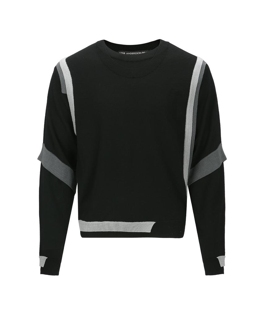 ADSB ANDERSSON BELL Layered Crewneck Sweater Atb1334M(Black)