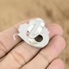 Natural Labradorite Rough Flower Adjustable Ring 925 Silver For Women