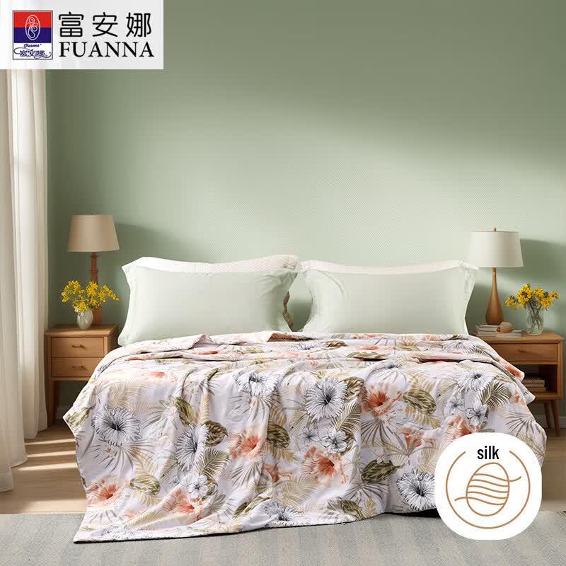 FUANNA Printed Tussah Silk Summer Quilt