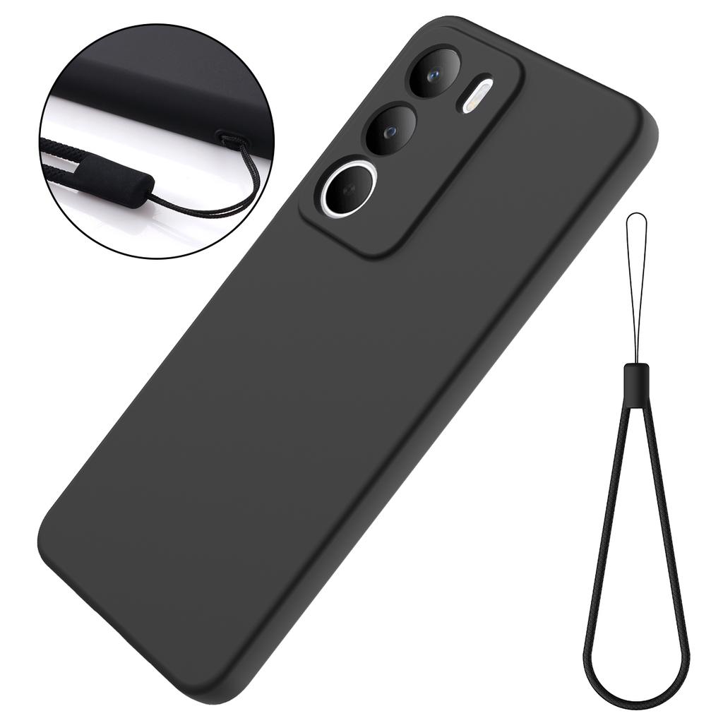 For Realme C71 4G Liquid Silicone Case Phone Back Cover with Hand Strap