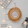 Ins Nordic Round Wall Mirrors Boho Macrame Decorative Hanging Mirror Living Room Bedroom Home Decoration Handmade Tapestry Gift