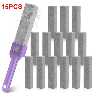15 Pcs Pumice Stone Cleaning Stick Toilet Cleaner Stone Bathroom Cleaning Brush Cleaning Stone With Long Handle Washing Tools