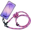 Case for Samsung Galaxy S26 Plus, Transparent Shockproof Protection with Pink Detachable Lanyard