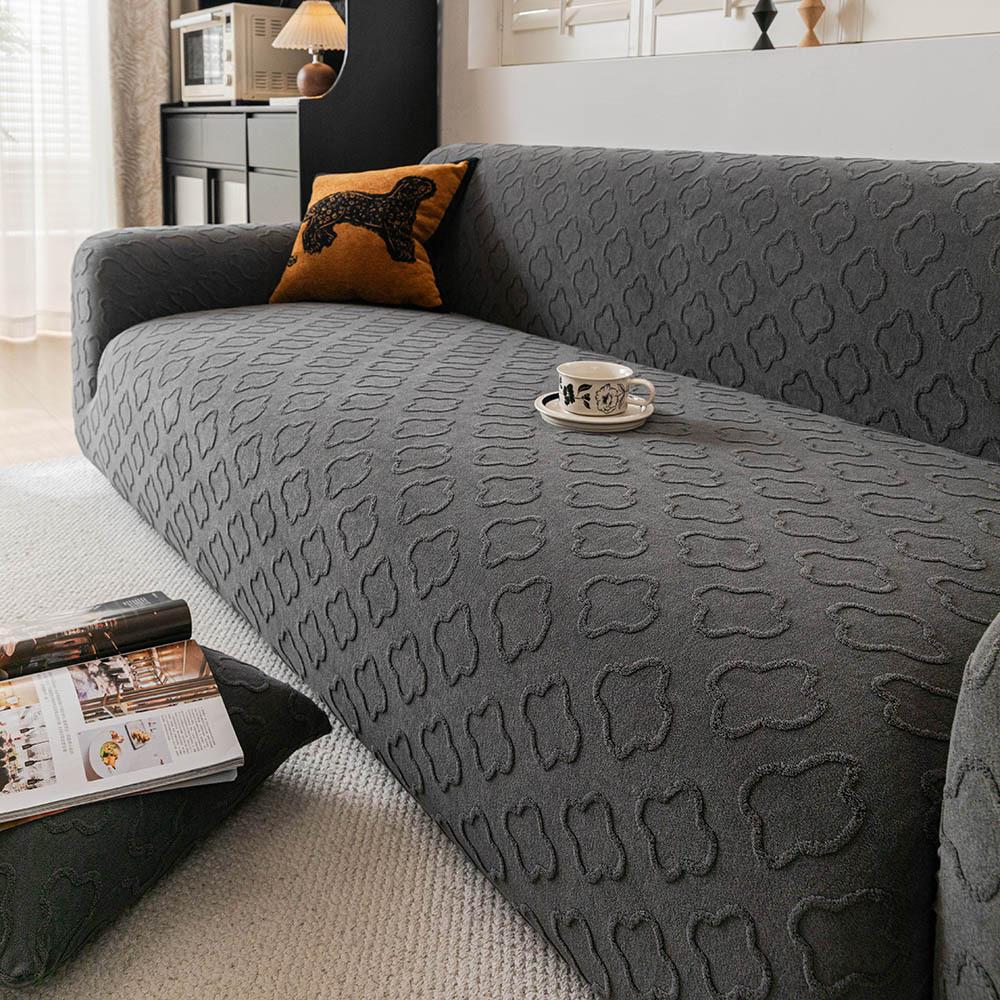 Four leaf Clover Cream Sandstorm Hair Cover A New All Purpose Cat Scratch Resistant All Inclusive Sofa Protective Cover for All Four Seasons