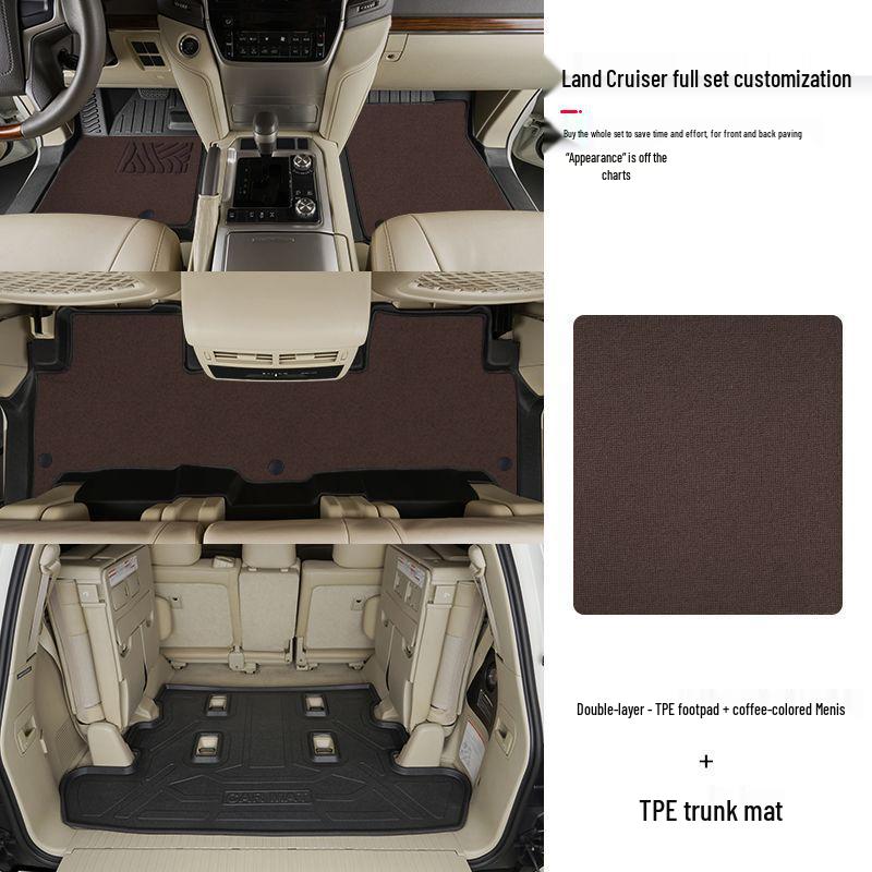 Waterproof Wear-Resistant Carpet Floor Mats for Toyota Land Cruiser LC200/LC300 Door Sills