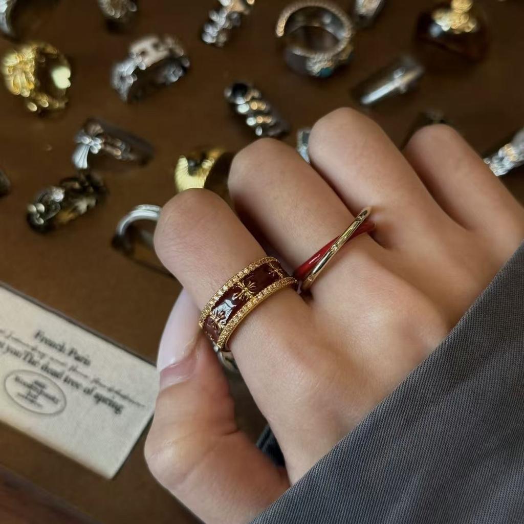 925 Sterling Silver Retro Plain Silver Ring for Women Does Not Fade, Light Luxury, High-end Sense, Versatile Opening Fashion Personality Ring