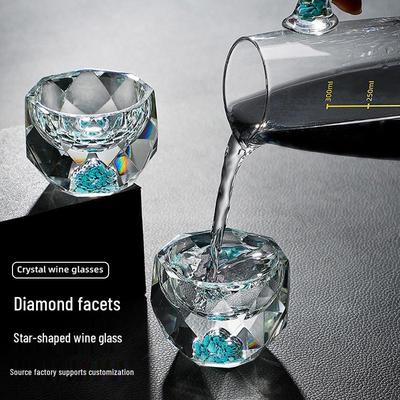 Nordisches Glas Shot Set: 50ml Türkis Grün Sternenmuster mit Geschenkbox