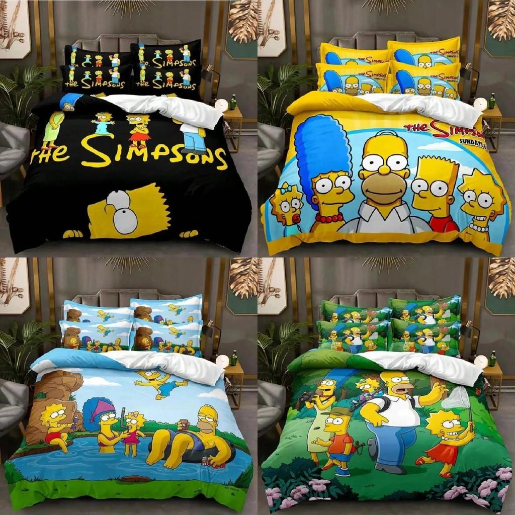 Pattern Simpsons The Digital Print Duvet Cover Pillowcase Set Bedding Bedroom