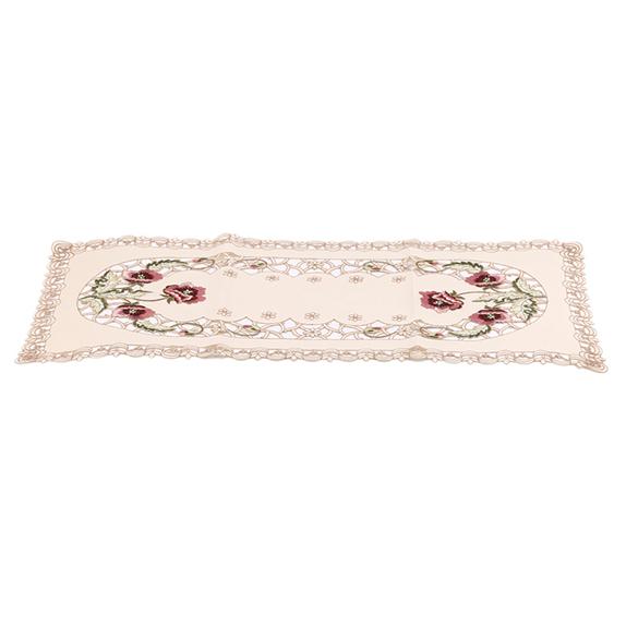 Simple Design Table Runner Flag Shaped Embroidered Polyester Coffee Tea Desk Tablecloth Placemat Decor