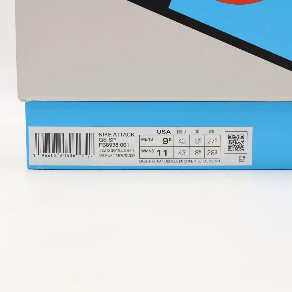 FB8938-001 Nike Attack QS SP Light Smoke Grey Black White (Men's)