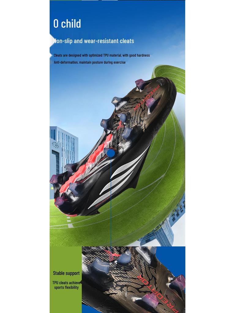 Messi Low-Top Long Spike Soccer Shoes for Men & Women - Adult Artificial Turf Training, Autumn/Winter