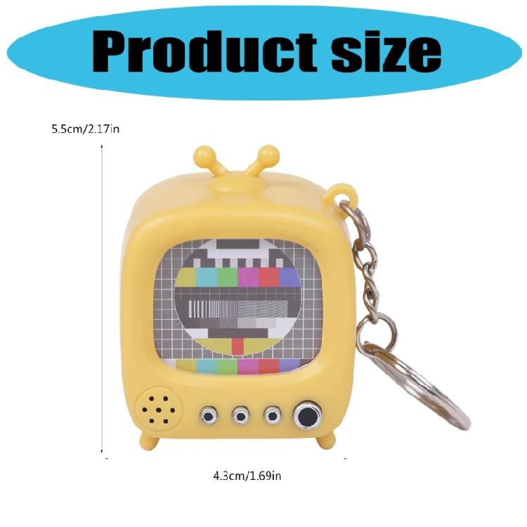 Vintage Style Mini TV Keychain With Light Sound Features Compact Keyring Gift For Birthdays Holidays