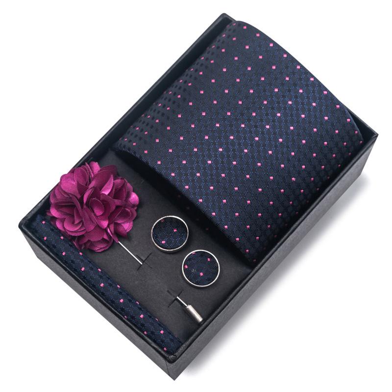 Herren Formale 8cm Krawatte Sechsteiliges Geschenkbox-Set für Bräutigam und Geschäftliche Anlässe