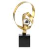 Metal Handicrafts Wrapped with Golden Ribbons Geometric Abstract Sculpture Metal Figurine Home Decoration Accessories
