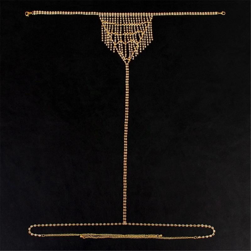 Elegant Handmade Sparkling Waist Jewelry Accessory Rhinestones Belt Chain Portable for Fashionable Women Ladies