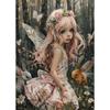 Girls and Bunny Deer Fairycore Wonderland Forest Animals Poster Canvas Painting Wall Art Pictures Girl Room Home Decor