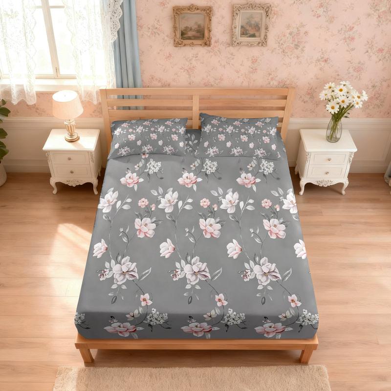 3pcs Spring Colorful Beautiful Flower Printed Coreless Bed Sheet Set Multi Size Soft Bed Cover Bedroom Bedding Decoration