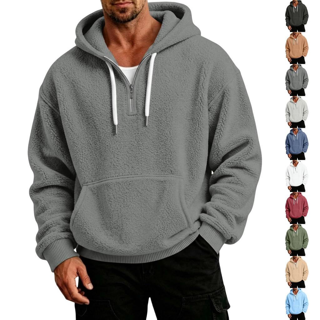 Men's Casual Hooded Jacket Long Sleeve with Warm for Everyday Wear