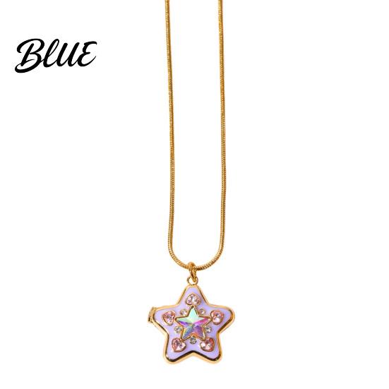 Comfortable Everyday Necklace Locket Picture Pendant for Women Rhinestone Heart/Star