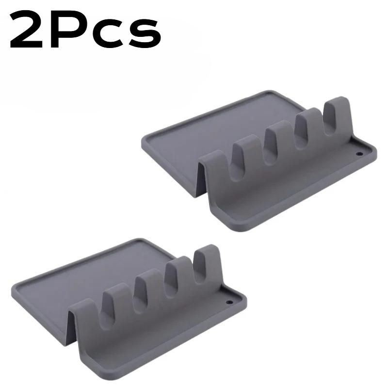 1/2pc Silicone Kitchenware Rack Heat-Resistant Spoon Spatula Shelf Kitchen Multifunctional Shelf Organizer Non-Slip Storage Pad