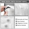BreezeLoom - Snap-On Shower Curtain with Detachable Liner, 75-Inch x 72-Inch, Soft Lavender  Black
