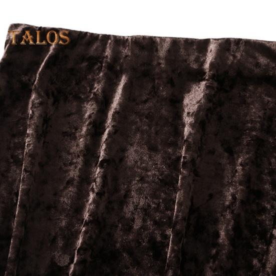 Dámská sukně s rybím ocasem elastická sukně s vysokým pasem do poloviny lýtek, jednobarevná, sametová sukně s velkým lemem na denní nošení