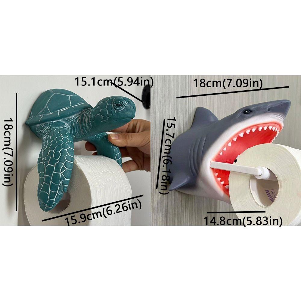 Wandmontierter Toilettenpapierhalter Haifisch Schildkröte Tissue Rollenhalter Tissue Organizer