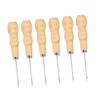 10Pcs Leather Sewing Awl Wooden Handle 125mm Length Hand Tool Set Kit for Repairing DIY