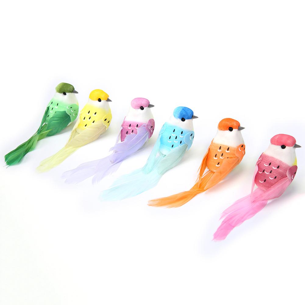 12 buc/set Modele de păsări din spumă artificială cu pene Ornamente pentru acasă în miniatură de grădină