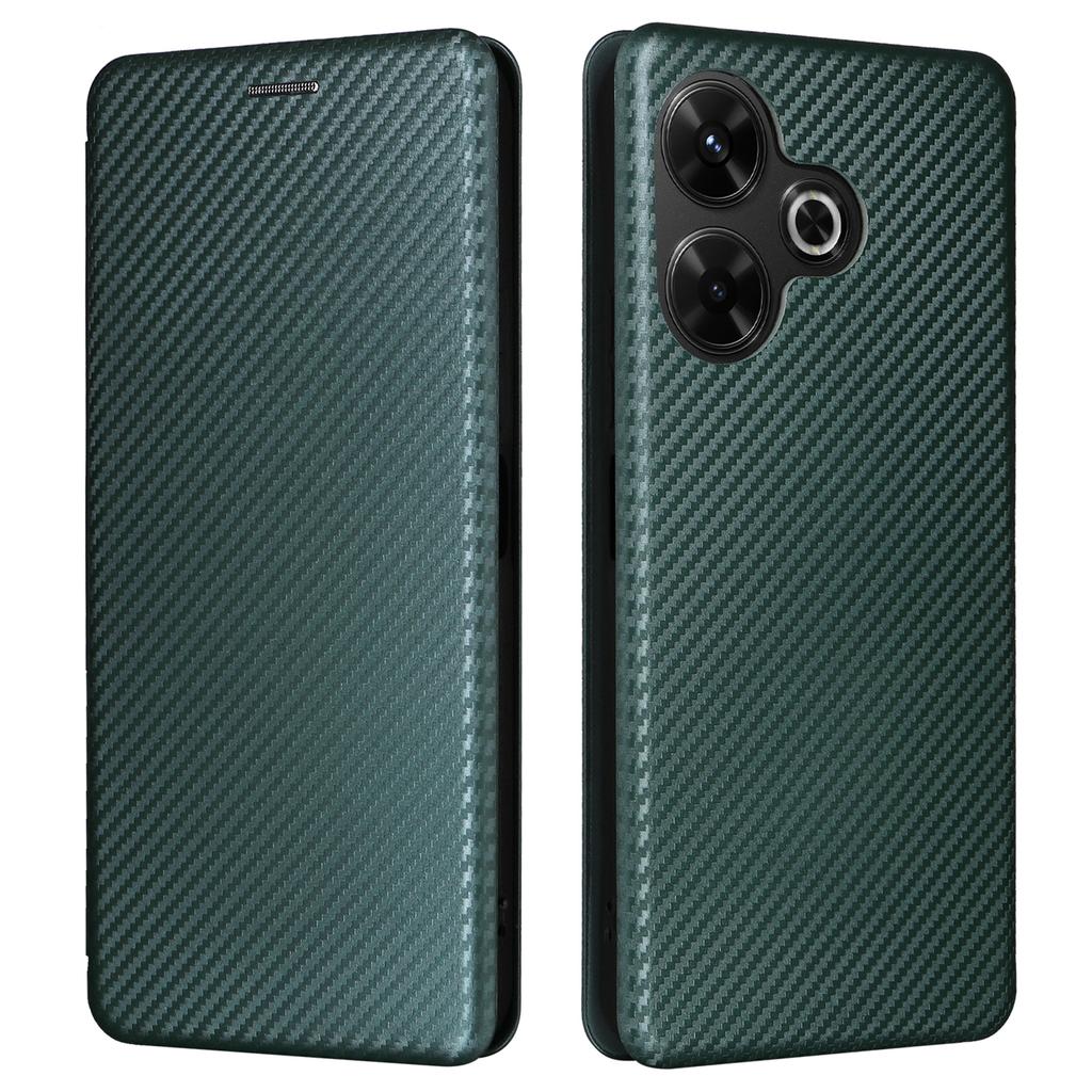 Dla Xiaomi Redmi 13 5G/13 4G/Note 13R 5G Etui na telefon Skóra o teksturze włókna węglowego Pokrowiec ze stojakiem