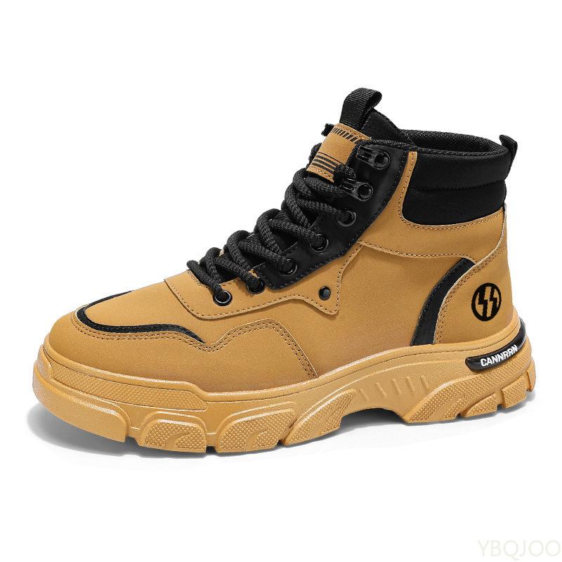 Módní všestranné pánské boty s vysokým svrškem jaro podzim nové ležérní minimalistické pohodlné pánské boty s tlustou podrážkou krátké boty