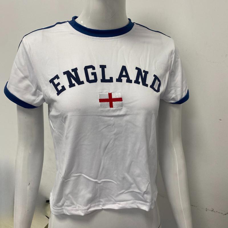 

Футболка женская летняя с вышивкой в стиле «Y2K» для европейских и американских женщин L белый