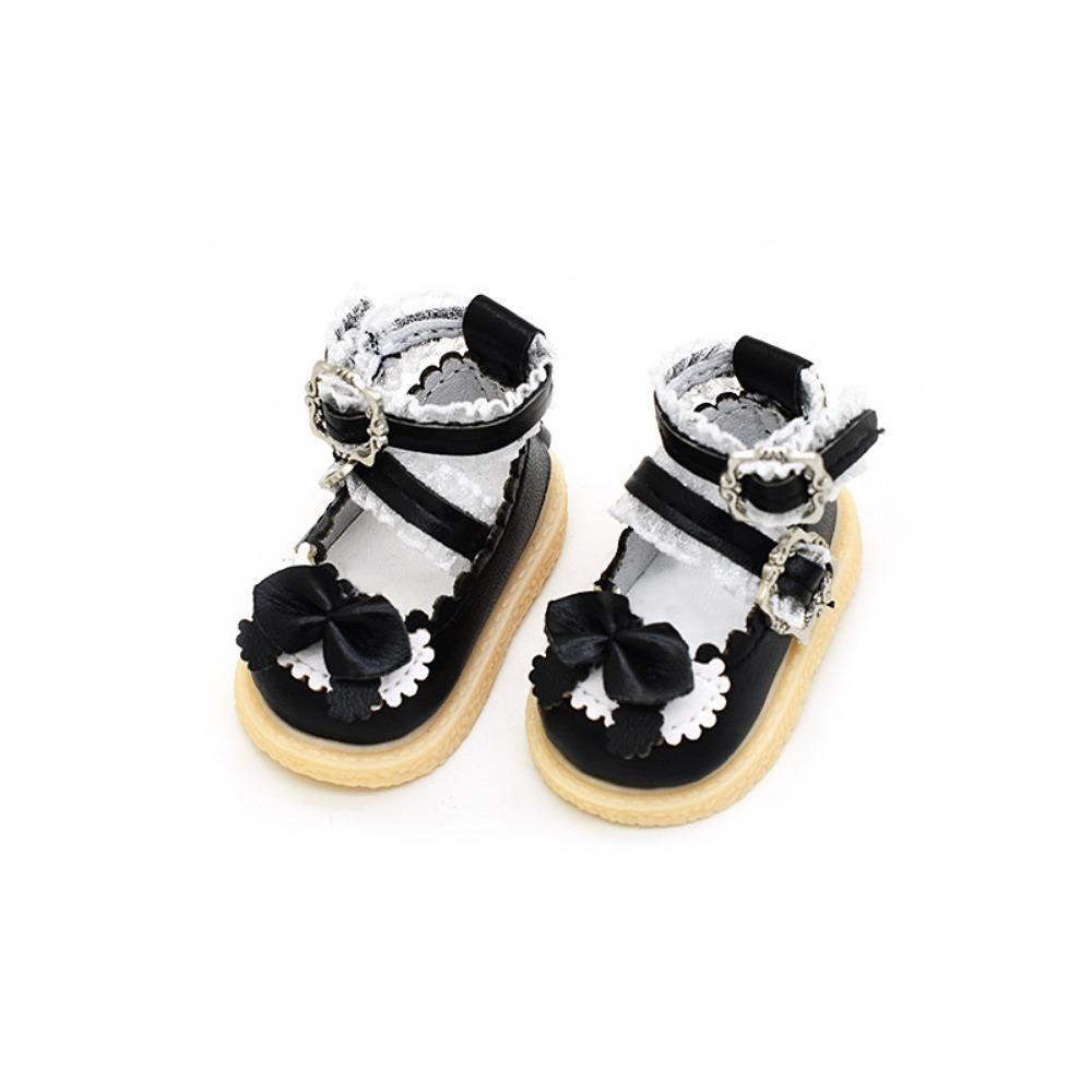 

1 Pair Round Toe 1/6 Bjd Doll Shoes Leather Shoes Doll Mini Sports Shoes 1/6 Bjd Doll чёрный