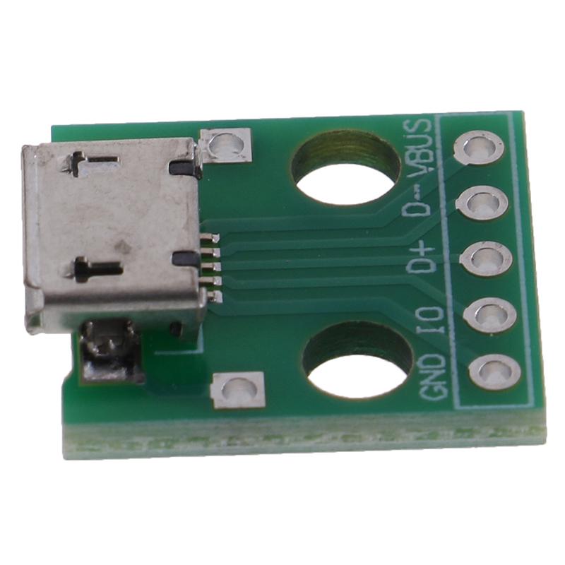 10Pcs Micro Usb To Dip Adapter 5Pin Female Connector Pcb Converter Board