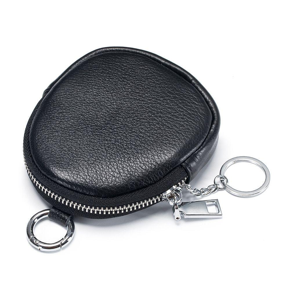 New Mini Coin Purse Solid Color Zipper Money Bag Keychain with Key Ring Card Holoder Wallet