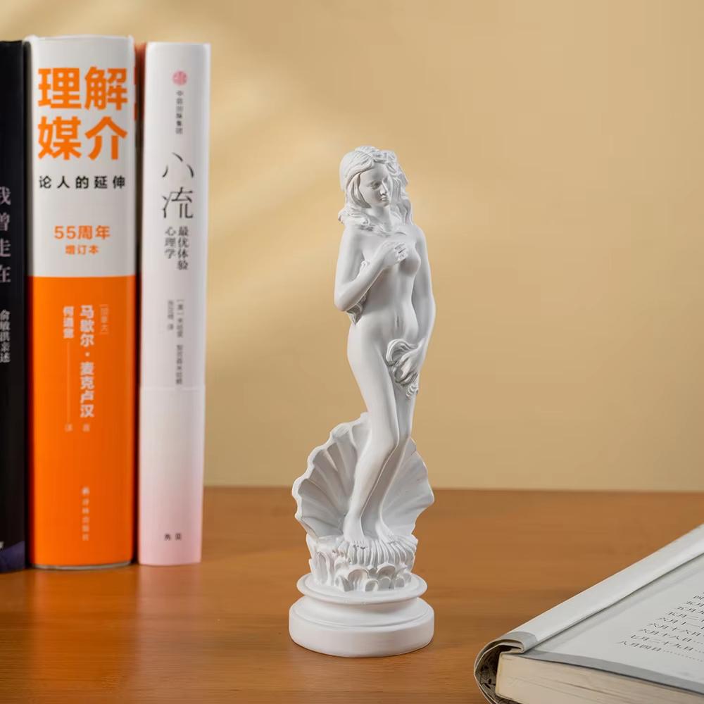 Resin 18cm Aphrodite Sculpture Greek Godness Statue Desktop Bookshelf Decoration Objects Home Room Office Decor Accent Table