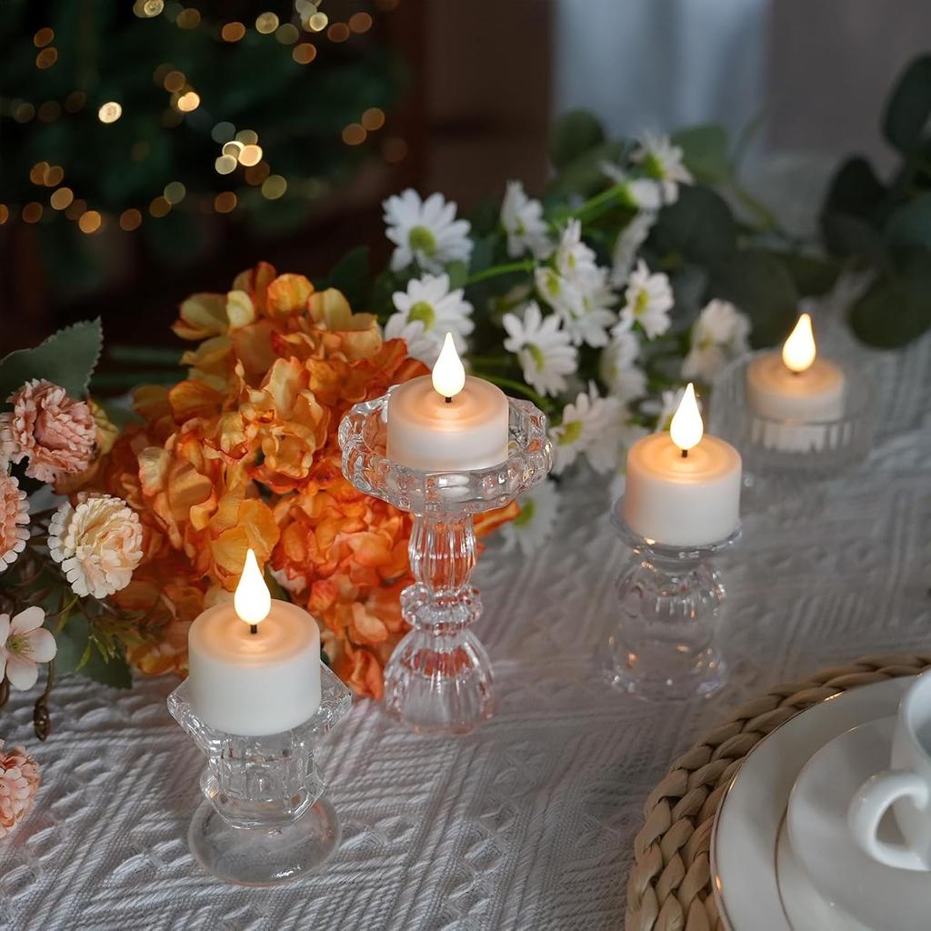 Rechargeable Tea Lights Candles with Remote Timer, 12 Packs Flameless Flickering led Tea Lights Votive Candles with USB Charging for Home Decor
