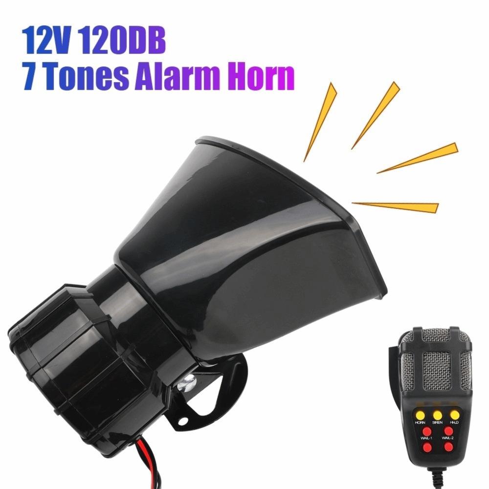 12V 7 Sound Talking Siren Air Horn Car Warning Alarm Auto Accessories Car Speaker Horn  Universal