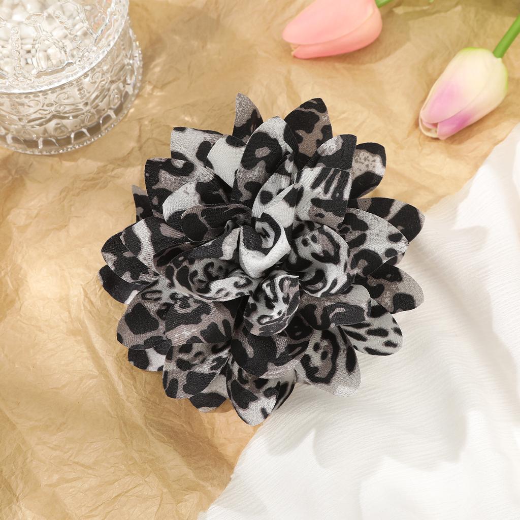 AWAYTR Leopard Peony Flower Hair Claws Floral Hair Clips Crab For Women Girl Gift Hair Accessories Valentine Headwear