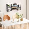 Wall Mounted Wine Rack with 5 Tier Open Shelves, Floating Wine Storage Shelf for Home Kitchen, Wine Bottle Display Organizer