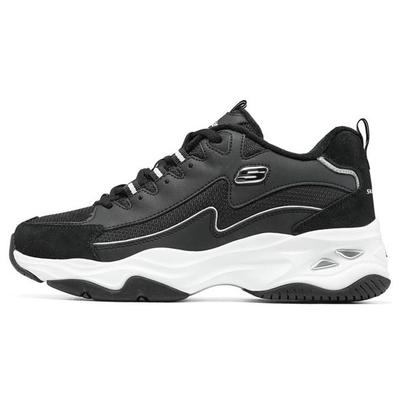 DLites 4.0 Lightning Panda Mesh Pelle Pile Basse Scarpe da Papà Sneaker Donna Nero Bianco 896044-BLK