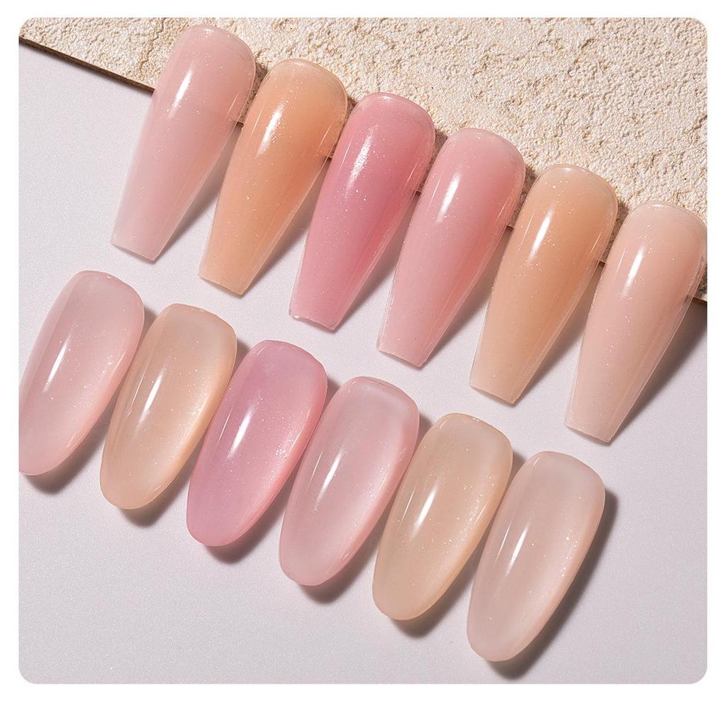 Nail Extension Gel Set: 24 Fine Glitter Colors for Phototherapy & Crystal Nails