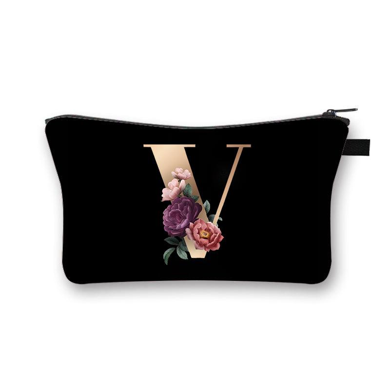 Alphabet Printed Change Bag Multifunctional Travel Storage Bag Elementary School Polyester Stationery Zipper Pencil Bag