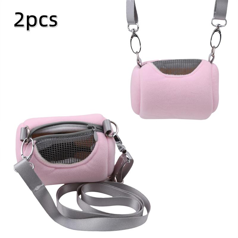 Hamster Carrier Bag Pet Cage Cross Body Accessories Cylinder Design Soft Practical House Travel Portable Squirrel Visible Mesh