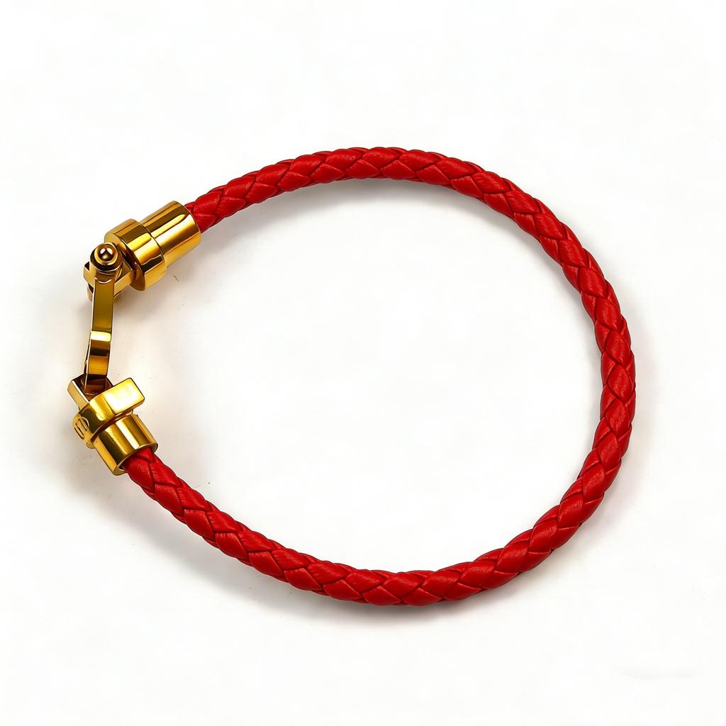 European and American Fashion U-shaped Bracelets Multi-color Braided Leather Rope Magnet Buckle Horseshoe Bracelet Personality Trend